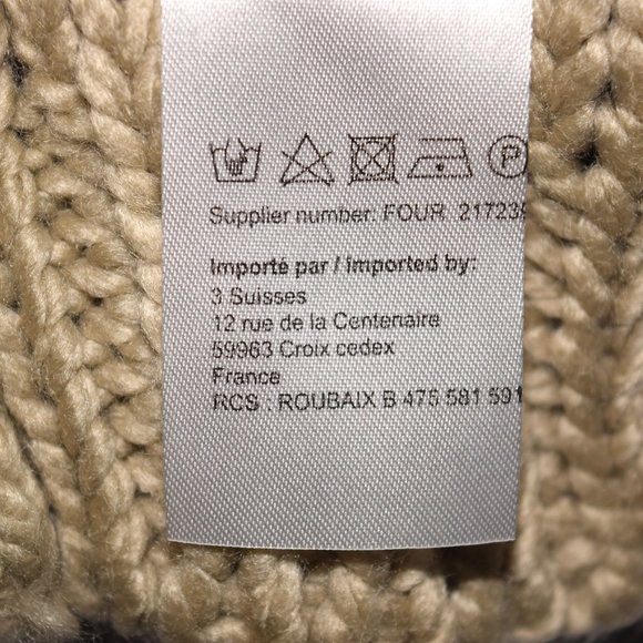 New Without Tag 3 Suisses Collection France Cable Knit Cowl Scarf - Picture 4 of 4